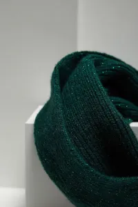 Marisse Emerald Scarf With Metallic Thread