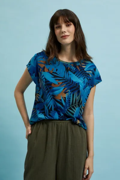 Marisse Women's Blouse L-Ts-4397 Navy