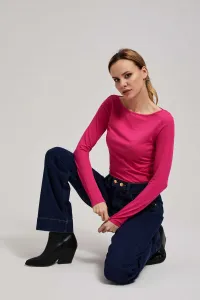 Marisse Fitted Long-Sleeved Fuchsia Blouse