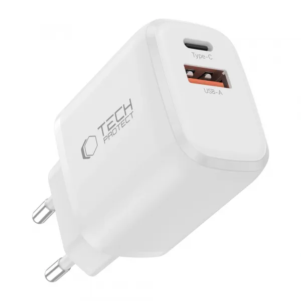 Tech-Protect NCA20 sieťová nabíjačka 20W PD QC + kábel Lightning, biela