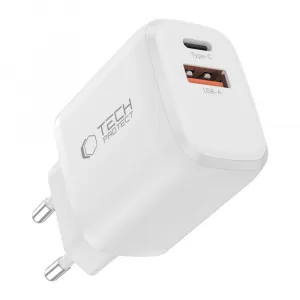 Tech-Protect NCA20 sieťová nabíjačka 20W PD QC + kábel Lightning, biela