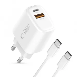 Tech-Protect NCA20 sieťová nabíjačka 20W PD QC + kábel USB-C, biela