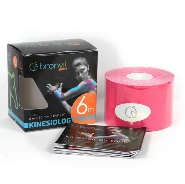 BronVit Sport Kinesio Tape classic rúžová 5cmx6m