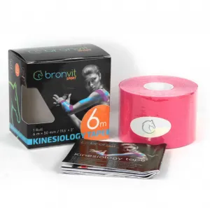 BronVit Sport Kinesio Tape classic rúžová 5cmx6m