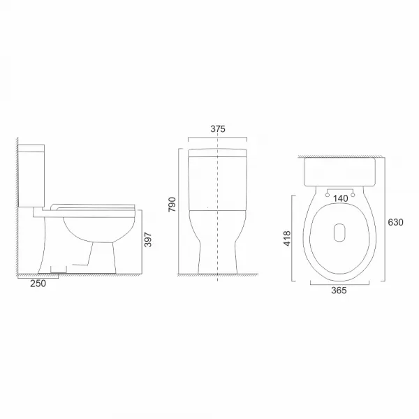Mereo WC kombi, RIMLESS, spodný odpad s armatúrou VSD98