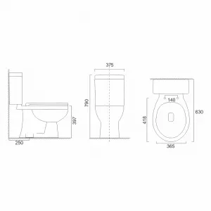 Mereo WC kombi, RIMLESS, spodný odpad s armatúrou VSD98