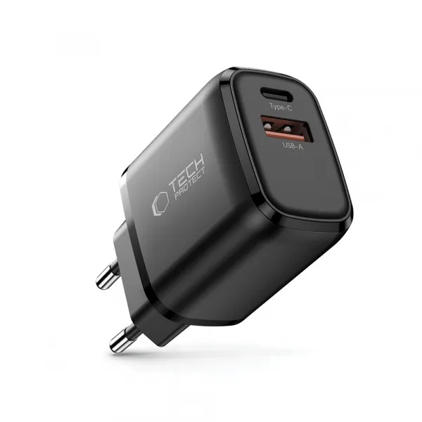 Tech-Protect NCA20 sieťová nabíjačka 20W PD QC, čierna