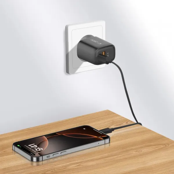 Tech-Protect NCA20 sieťová nabíjačka 20W PD QC, čierna