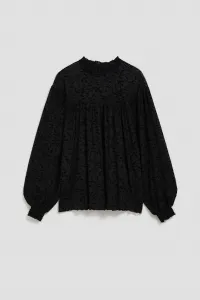 Marisse Black Puff Sleeve Shirt