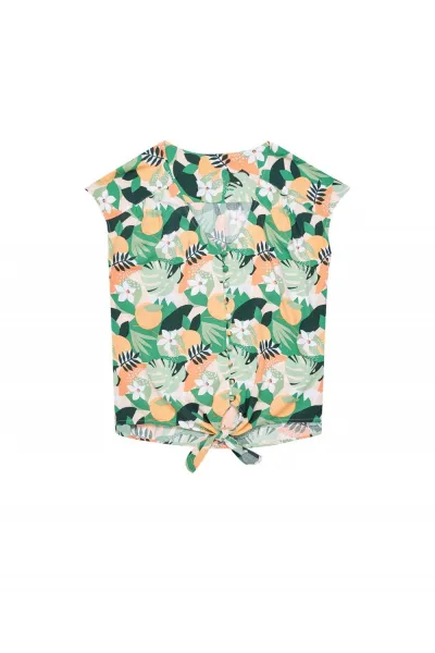 Marisse Shirt With A Plant Print L-Ko-3744 L.Peach