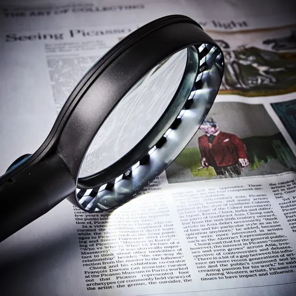 LED ručná lupa dobíjacia