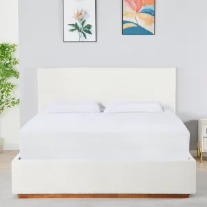 Posteľ s roštom a úložným priestorom, 180x200, biela, NUVOLA