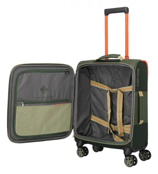 Malý textilný kufor Travelite Color Craze S Olive