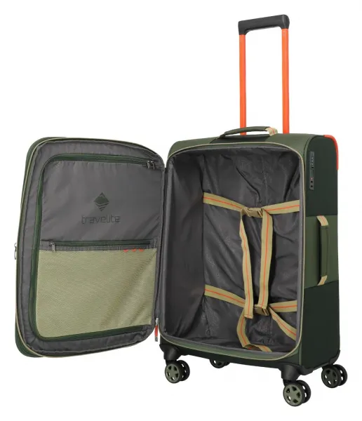 Stredný textilný kufor Travelite Color Craze M Olive