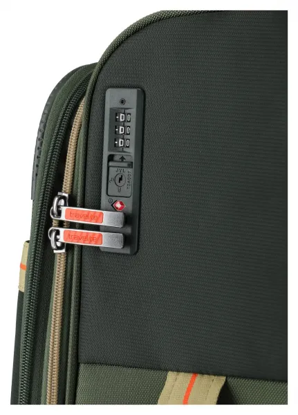 Stredný textilný kufor Travelite Color Craze M Olive