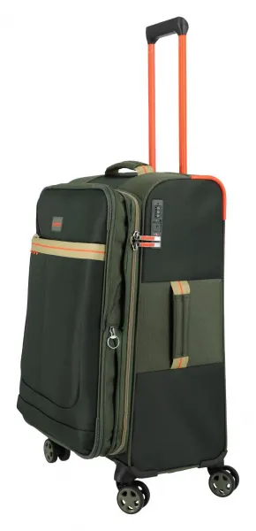 Stredný textilný kufor Travelite Color Craze M Olive