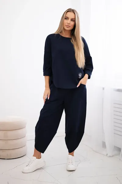Legínovo Súprava Punto Milano Winter mikina + nohavice khaki Farba: Námornícka modrá, Veľkosť: UNI