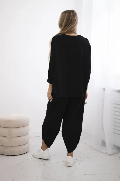 Legínovo Súprava Punto Milano Winter mikina + nohavice khaki Farba: Čierna, Veľkosť: UNI