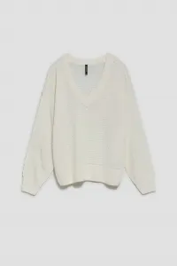 Openwork sweater with V-neck