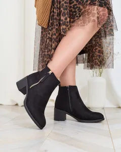 Resti Black eco suede women's low stiletto boots Rejerry