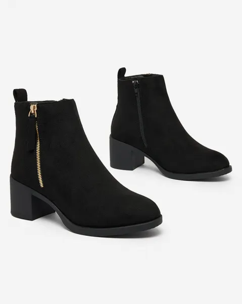 Resti Black eco suede women's low stiletto boots Rejerry