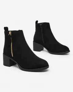 Resti Black eco suede women's low stiletto boots Rejerry