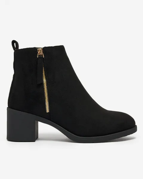 Resti Black eco suede women's low stiletto boots Rejerry