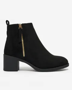 Resti Black eco suede women's low stiletto boots Rejerry