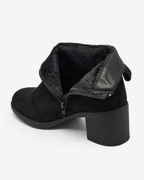 Resti Black eco suede women's low stiletto boots Rejerry