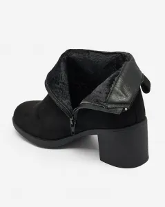 Resti Black eco suede women's low stiletto boots Rejerry