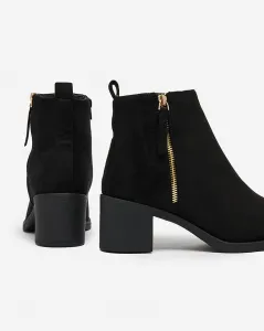 Resti Black eco suede women's low stiletto boots Rejerry