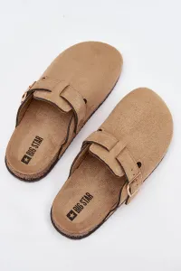 BIG STAR SHOES Dámske Pantofle Na Korkovej Platforme So Zlatou Sponou Big Star