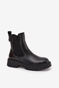 BIG STAR SHOES Kožené Dámske Čižmy S Izoláciou Na Zips Big Star