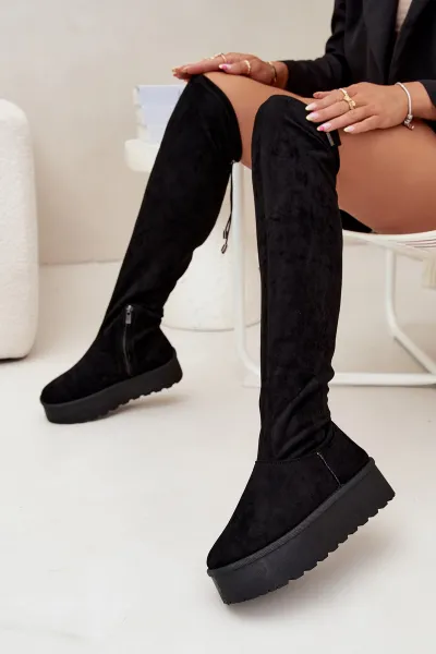 BIG STAR SHOES Dámske Kozačky Na Platforme Až Po Koleno Big Star
