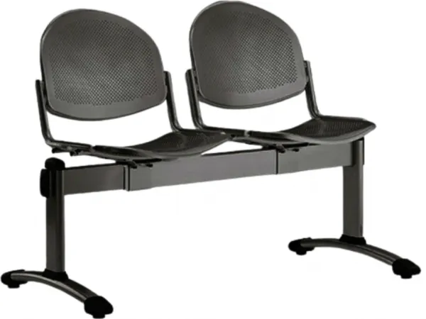 Lavica, multisedák OMP 501, RAL9005 čierna - 2 miestna_