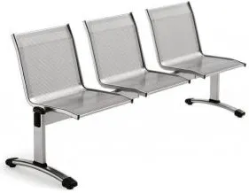 Lavica, multisedák OMP Star, RAL9006 sivá - 4 miestna