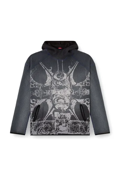 Mikina Diesel S-Waf-Hood-New Sweat-Shirt Black
