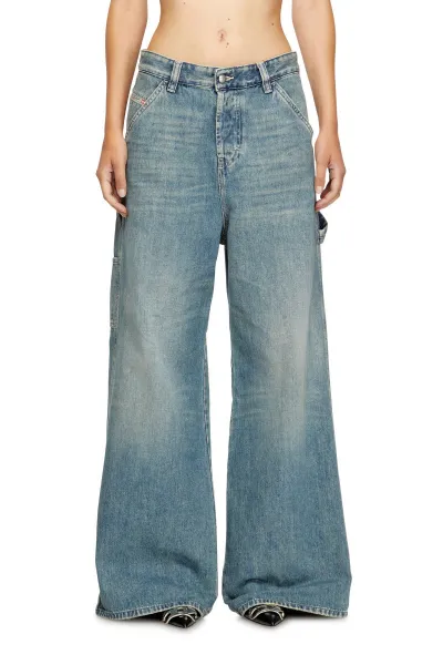 Džínsy Diesel D-Sire-W Trousers Blue