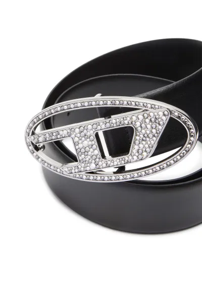 Opasok Diesel Oval D Logo B-1Dr Strass Belt Black