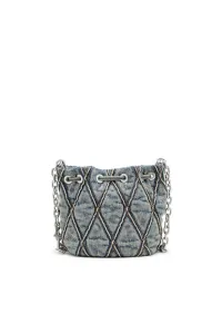 Kabelka Diesel Charm-D Bucket S Shoulder Bag Blue Dirty Wash