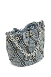 Kabelka Diesel Charm-D Bucket S Shoulder Bag Blue Dirty Wash