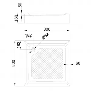 INVENA - Sprchová vanička štvorec 80 x 80, 16, bez sifónu AK-80-K83-P