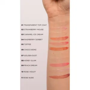 Eveline Cosmetics Diamond Glow trblietavý lesk na pery s kyselinou hyalurónovou odtieň 11 Rose Nude 4,5 ml