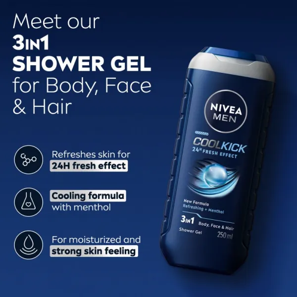Nivea Men Fresh Kick sprchový gél pre mužov 250 ml