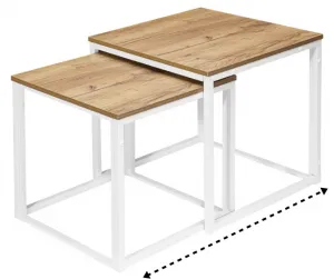 Sada 2 konferenčných stolíkov PRAVEN Craft biely