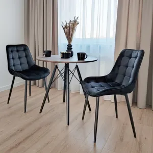 Jedálenská stolička NORMAN zamatová, čierna
