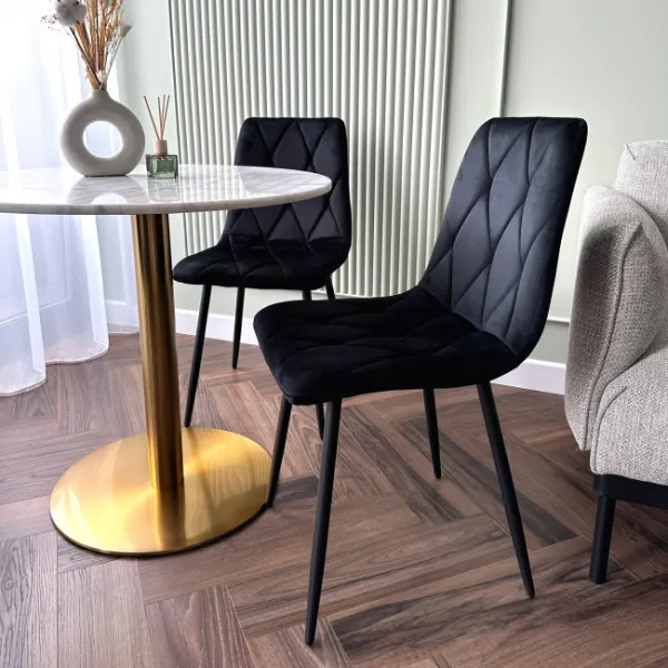 Jedálenská stolička MADISON zamatová, čierna
