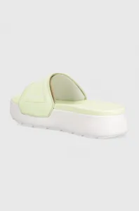 Šľapky Puma Karmen Slide dámske,zelená farba,na platforme,389073