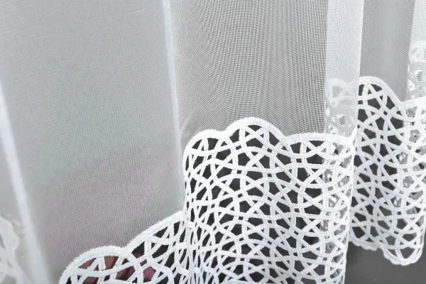 Záclona Dreher, Elegance s bordúrou, biela 150 cm
