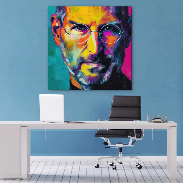 Farebný pop-art portrét na stenu - Steve Jobs